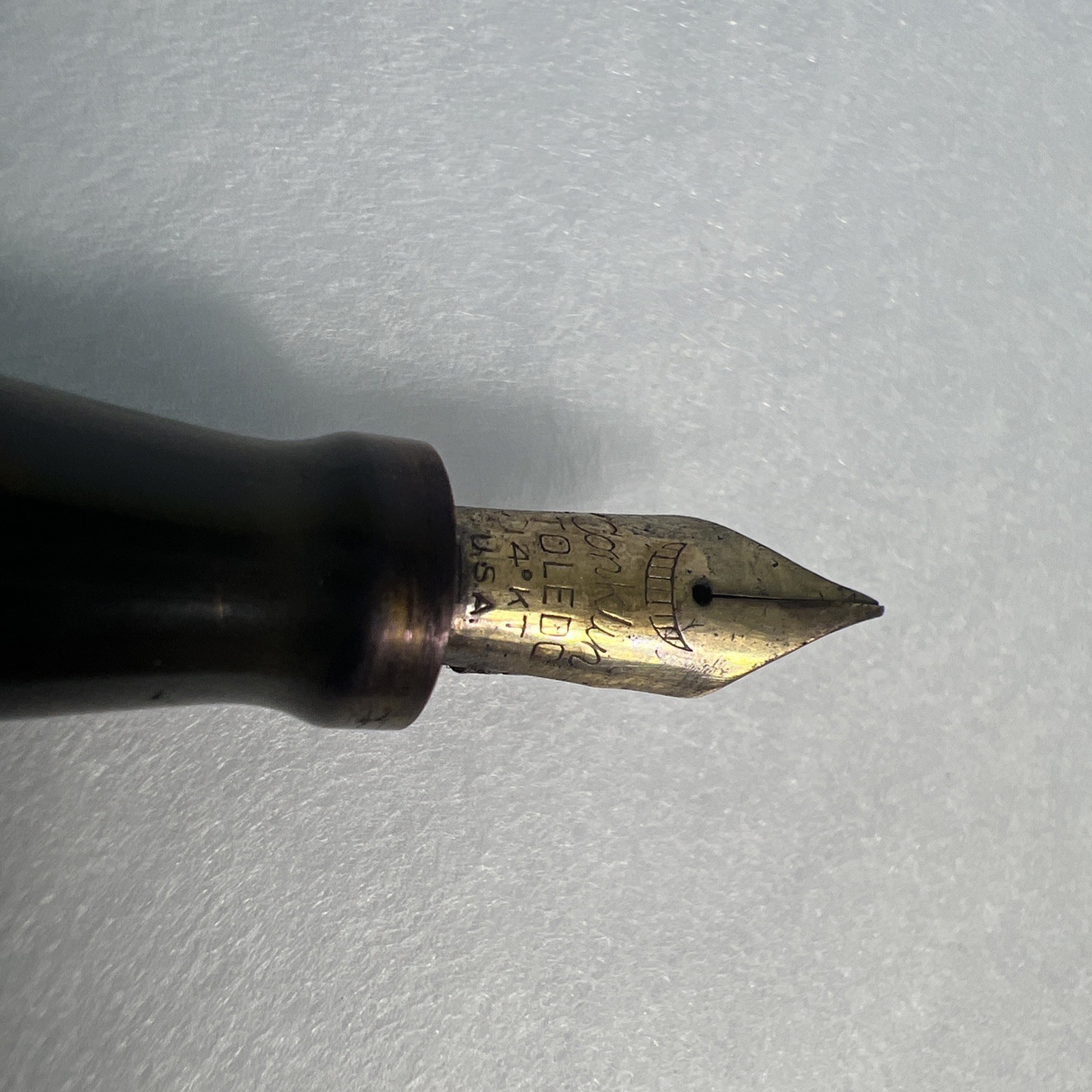 Vintage Conklin Fountain Pen With 14k Gold Point Nib Toledo Green ESTATE FIND