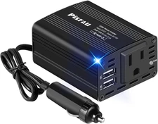 150W Power Inverter 12V DC to 110V AC Car Plug Adapter Outlet Converter with 3.1