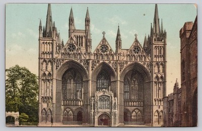 Peterborough Cathedral West Front England Photochrom GNR Postcard c1900