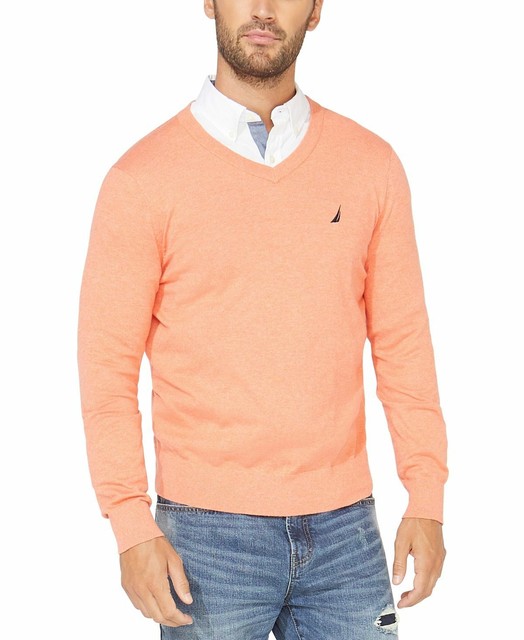 Nautica Mens Sweater Coral Pink Size 