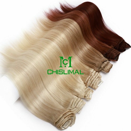 16-30 pouces 120-200 g Remy extensions de cheveux humains clip trame à cheveux tête pleine 8 pièces - Photo 1 sur 23