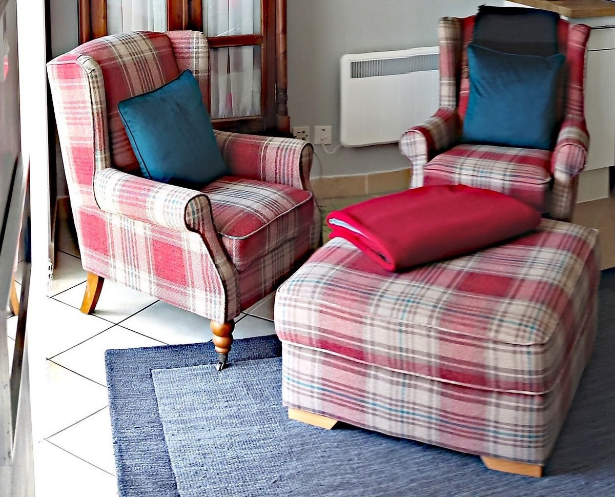 Arm Chair Red Check Wingback Chair Balmoral Red Check Fabric