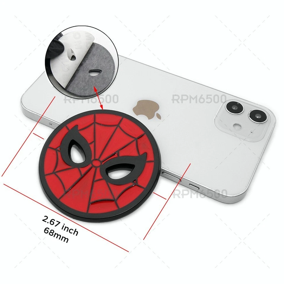 3D Cute Spiderman Car Logo Badge Decal Sticker Emblem Decorate Sport Black Foto 3 de 4