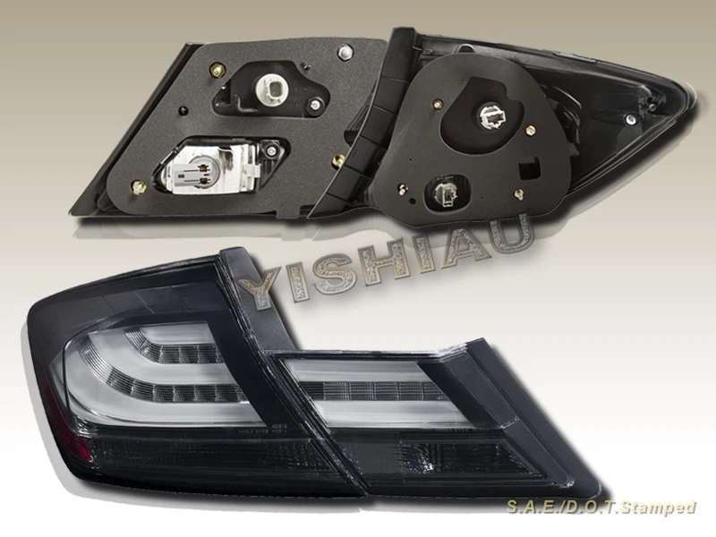 Luces traseras LED negras aptas para Honda Civic 2013 2014 2015 sedán de 4 puertas Foto 2 de 2