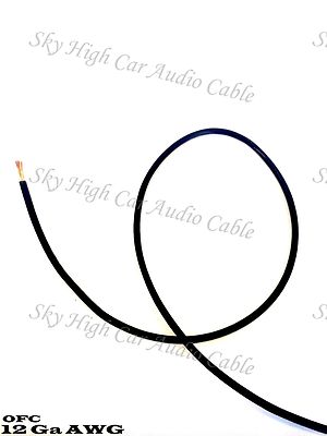 OFC 100 ft 12 Ga AWG Copper Primary Remote Wire BLACK Sky High Car Audio Lead 