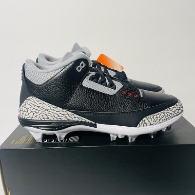 Air Jordan 3 Retro TD Cleat \'Black Cement\' Air Jordan 3 Black Cement TD Cleats FZ8626-001 | SneakerFiles main image 2