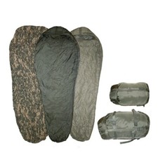 USGI Sleep System Army ACU IMSS 5 Piece Military Sleeping Bag ECW Used VG