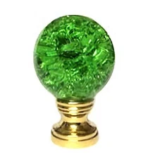 GREEN ICE CRACKLED ACRYLIC LAMP SHADE FINIAL