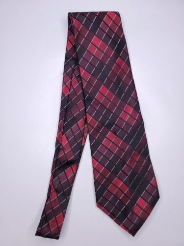 Van Heusen Mens Formal Necktie 56"Lx4"W Maroon/Black Neck Tie - Picture 1 of 5