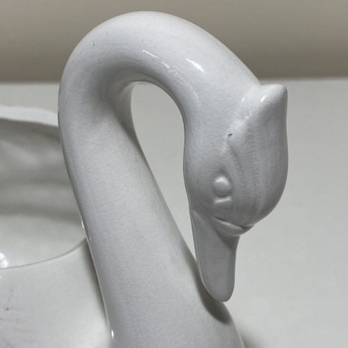 Vintage Swan Figurine White Planter Trinket Dish Home Decor Ornament Bird Vase - Picture 12 of 14