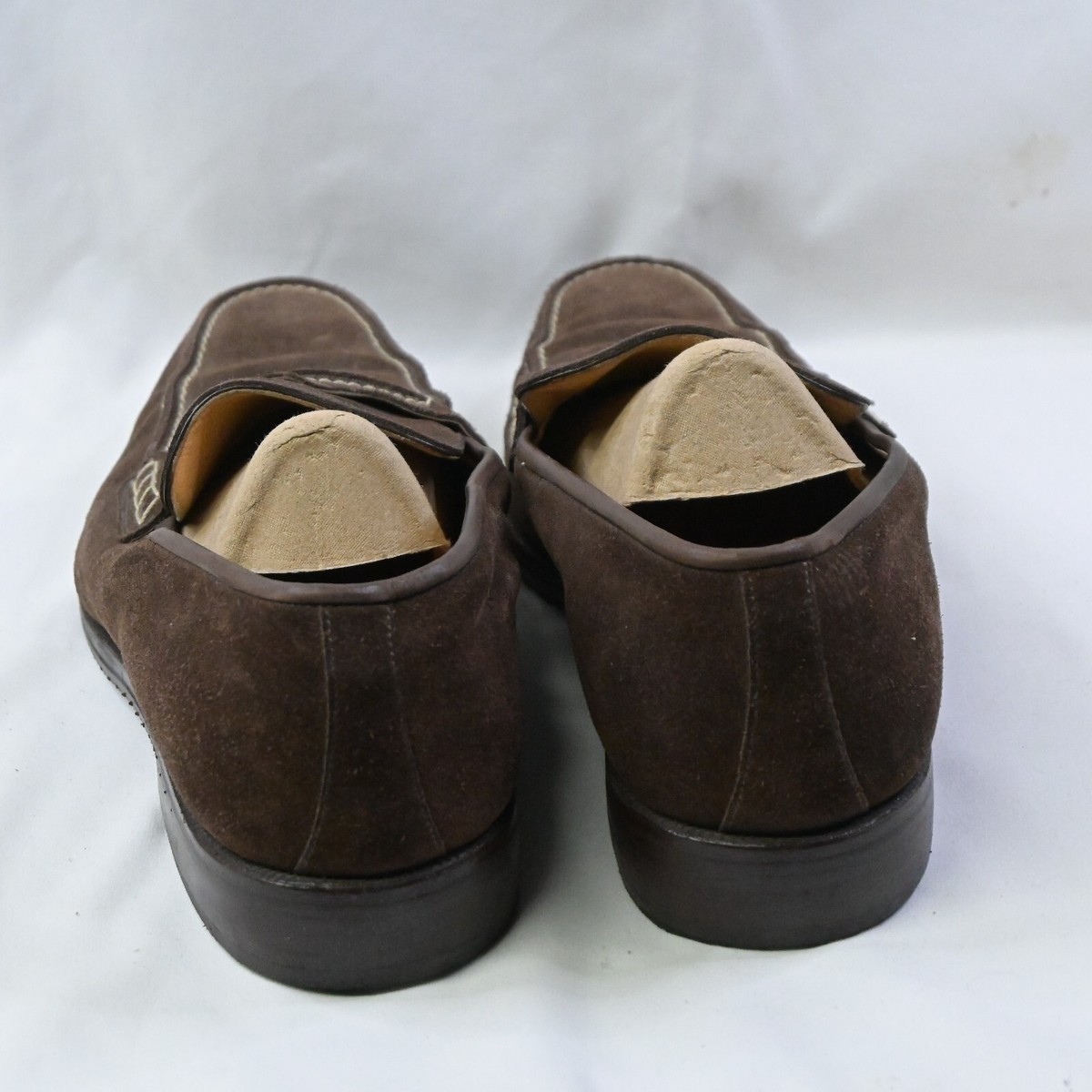 Gravati Loafers Mens Size 11 Brown Leather Slip On‎ Dress Shoes Hand Made Italy Gravati - Bitter Chocolate Suede Penny Loafer | Mitchell Stores main image 2