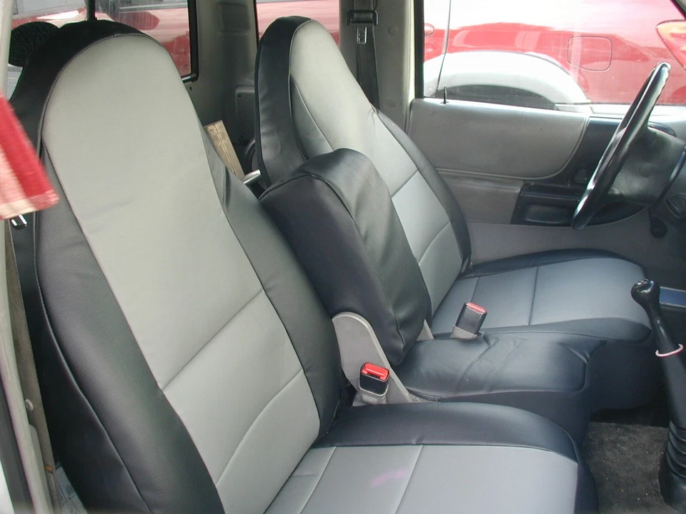 CUBIERTAS DE ASIENTO DELANTERO Y CONSOLA PARA FORD RANGER 1998-2003 IGGEE S. CUERO AJUSTE PERSONALIZADO Foto 2 de 4