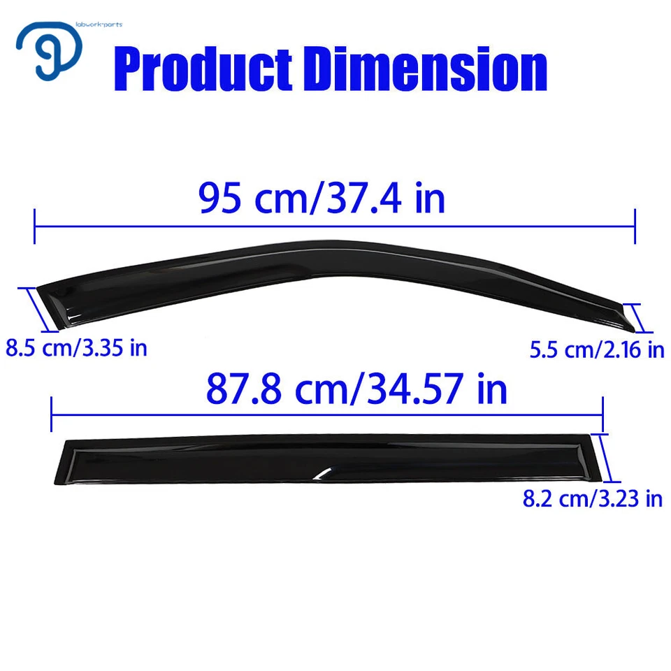 Window Visor For 2001-2007 Toyota Highlander Sun Rain Guard Wind Shade Deflector Foto 2 de 4