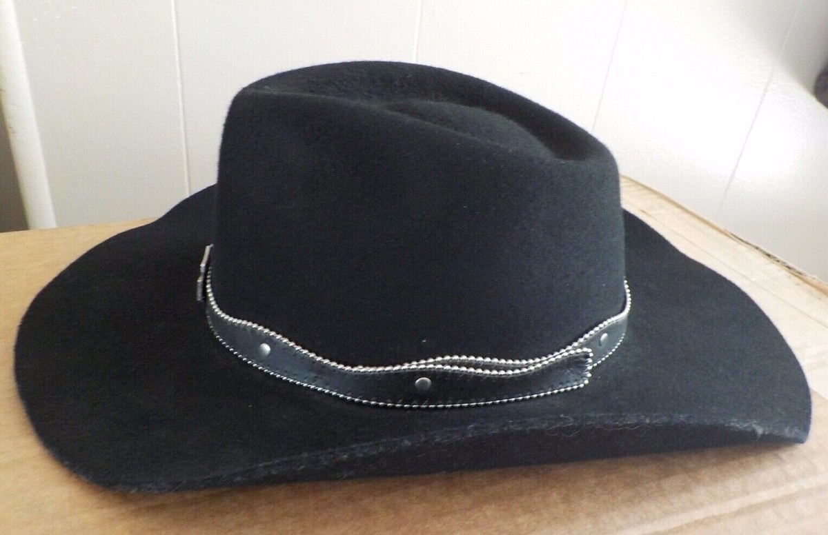 VTG Harley Davidson Felt Wool Crushable Black Cowboy Hat  display picture 2