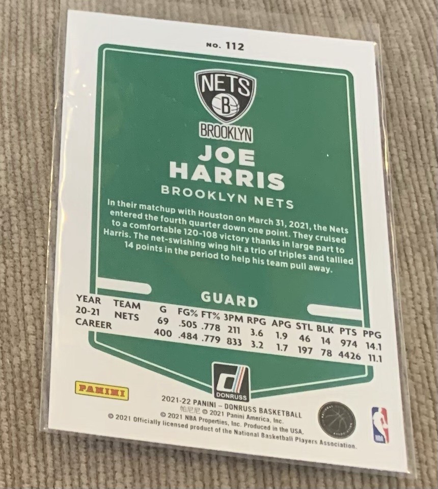 Joe Harris 202122 Panini Donruss Basketball 112 NBA Brooklyn Nets