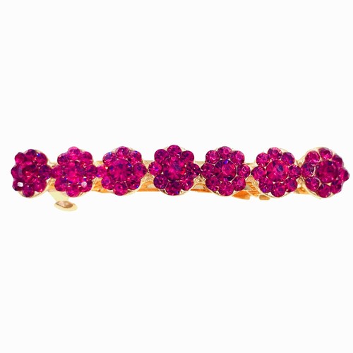 USA Glam Simple Flower Barrette Hair Clip Hairpin Rhinestone Crystal 36 Colors - Picture 16 of 40