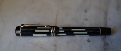 Stylo Plume Parker Duofold International Vintage - Plume 18K 750 - Motif Mosaic Black And Grey