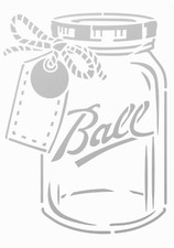 8"x10" Clear Plastic Stencil - Mason Jar SD250