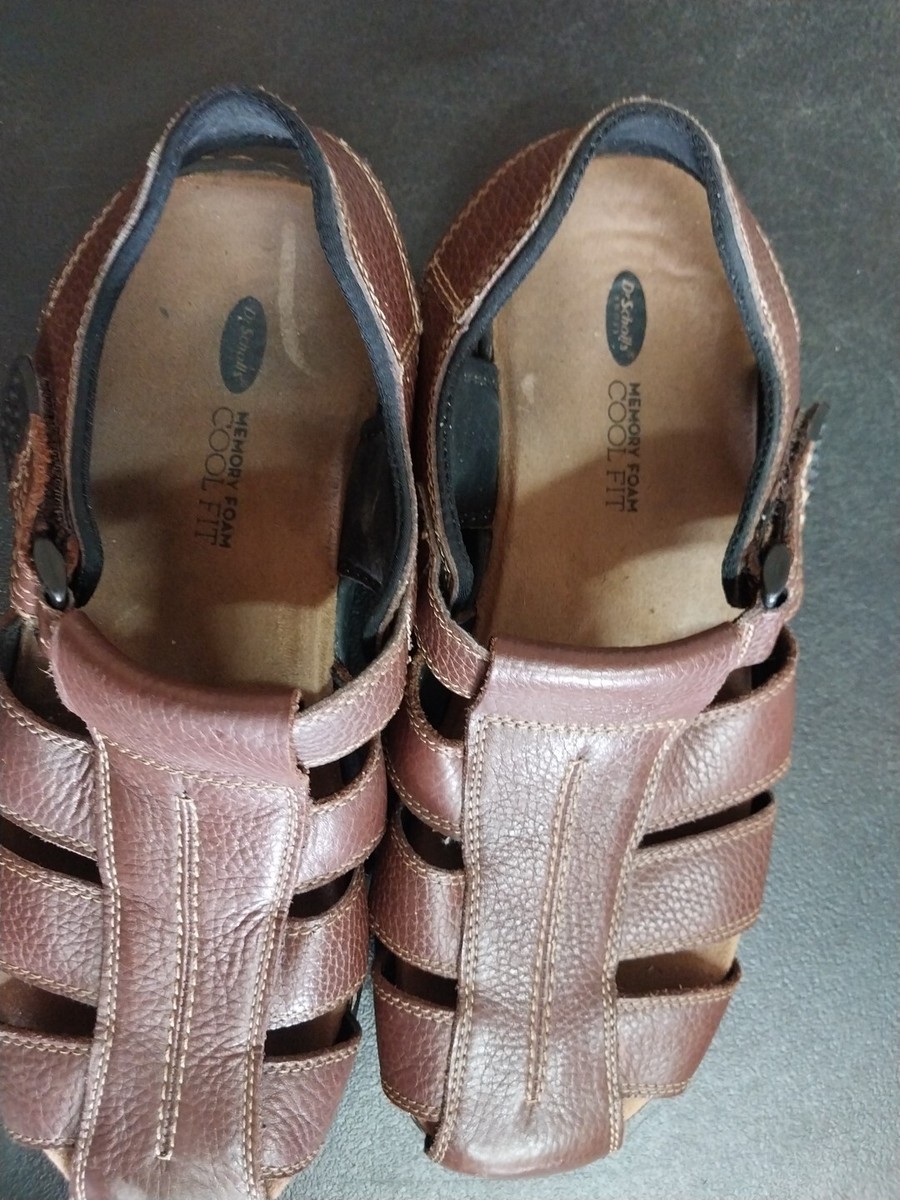 Dr. Scholl\'s Sandals Mens Size 9 Brown Memory Foam Cool Fit Slip On Hook & Loop Dr. Scholls Fisherman Sandals Mens Gaston Brown Memory Foam  main image 2