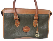 Dooney & Bourke All Weather Leather Forest Green Hand Bag Purse Satchel USA Made