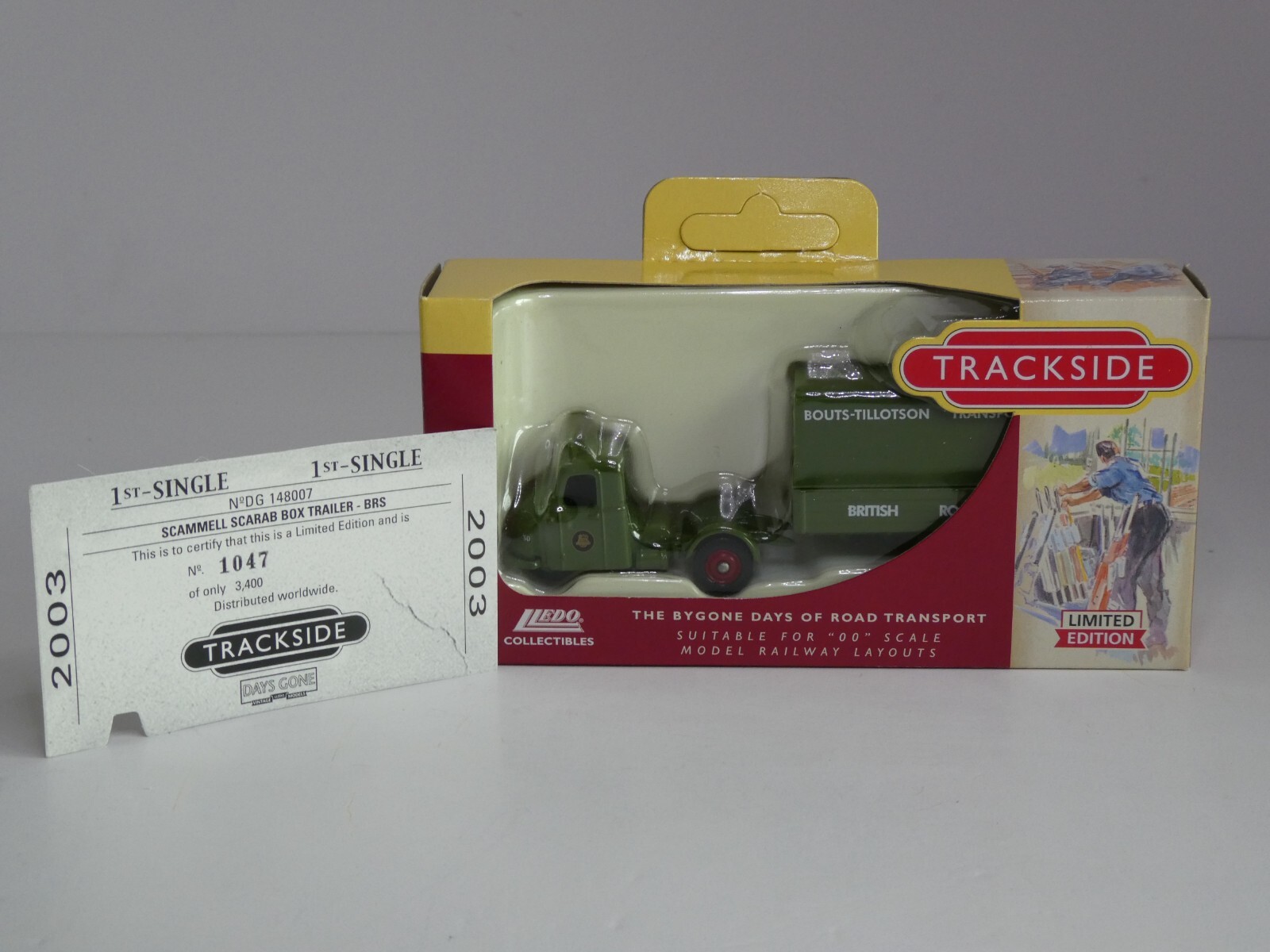 Lledo Trackside 1:76 / OO Scammell Scarab & Box Trailer BRS DG148007 Ltd Ed