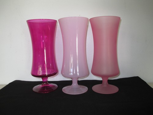 Lot of 9 3/8" Footed Hurricane Vases - By The Case, Choose Your Color - Picture 5 of 9