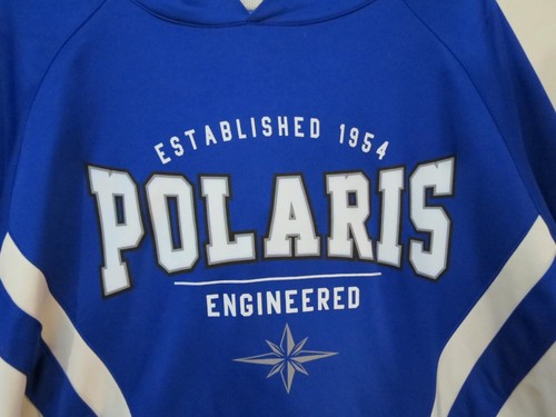 POLARIS BLUE HOODIE ATV Snowmobile Snow Off Road Sweatshirt XL - Picture 2 of 7