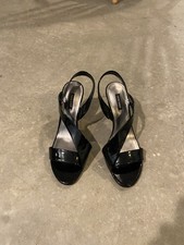 Nine West Black Patent Itzel Dress Sandals Size 12