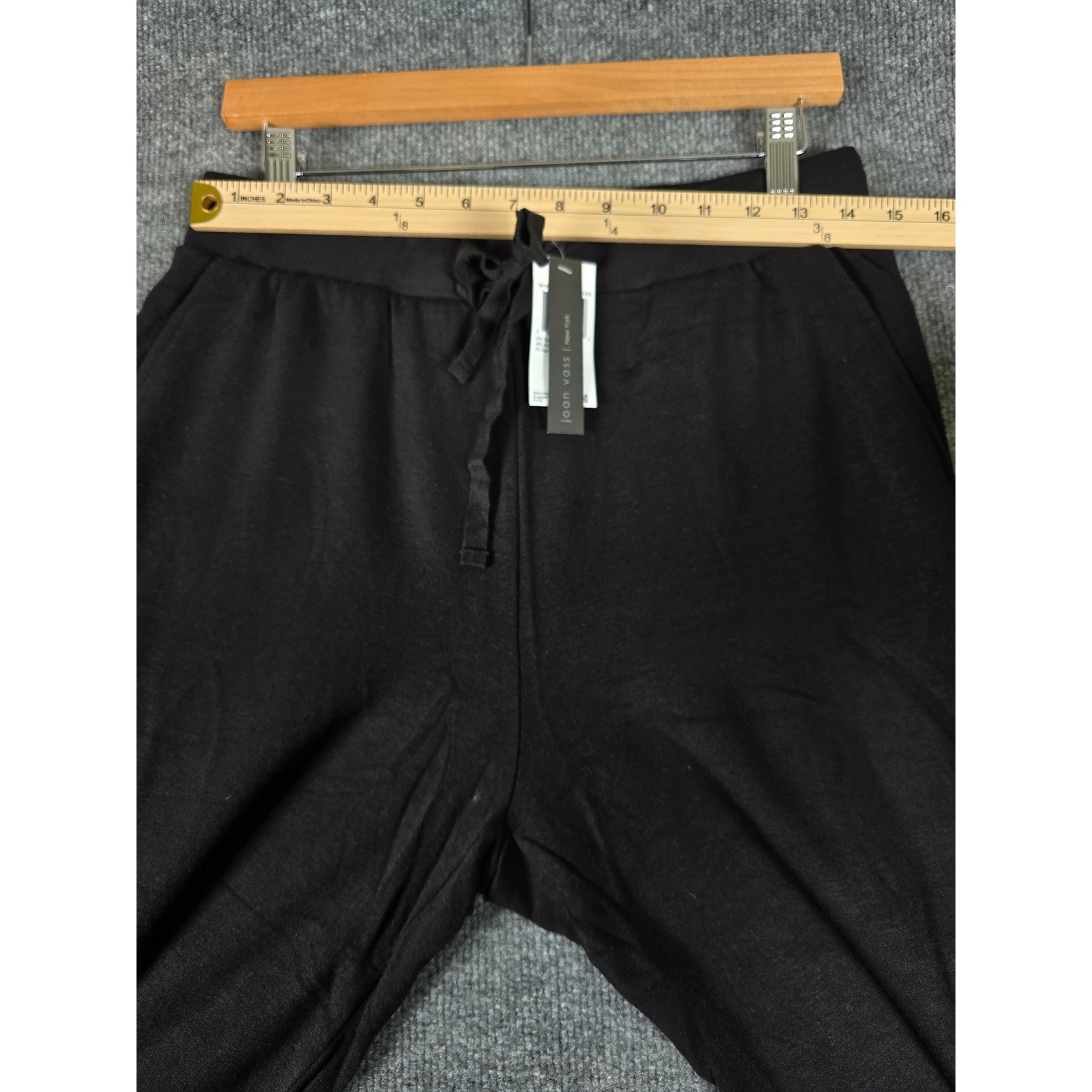 Joan Vass Rayon Blend New York Black Wide Leg Lounge Pants Women's Size Medium