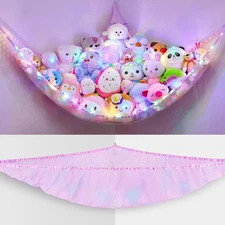 Unicorn Castle Stuffed Animals Net or Hammock Kids Large-Pack of 1, Pale-Pink 