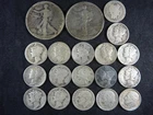 19 Silver Coin Mixed Lot Half Dollars and Dimes 90% Silver 64 Grams