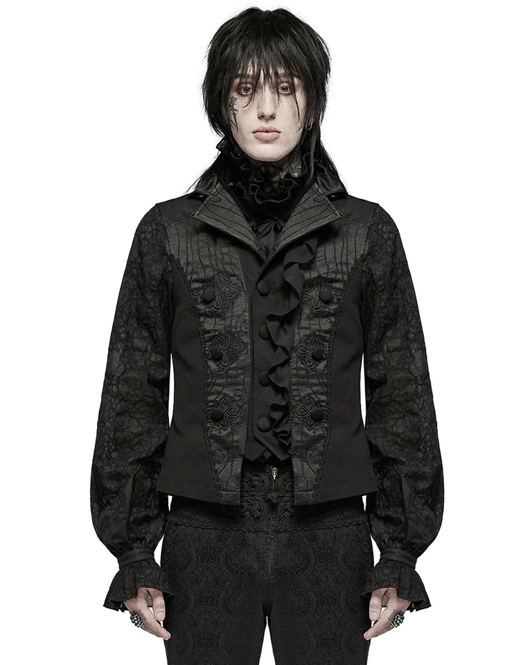 Punk Rave Mens Gothic Steampunk Regency Applique Formal Waistcoat Vest Top Black - Image 4 of 4