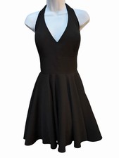 Mac Duggal Sleeveless A Line Party Dress Black V-Neck