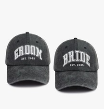 Bride and Groom Hats for Wedding Gifts, Engagement One Size, 2025