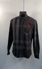 Burberry Men's Charcoal Grey Red Mega Check Button Down Shirt Sz M COA