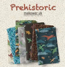 Dive into the world of Dinosaurs Prehistoric by Makower Cotton Fabric