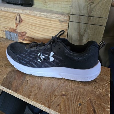 Under Armour Charged Assert 10 4E Wide Black White Mesh Athletic Sneakers 2023