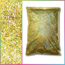 1 lb Holographic Gold Jewels Metal Flake .015" - Medium Paint Additive (454g)