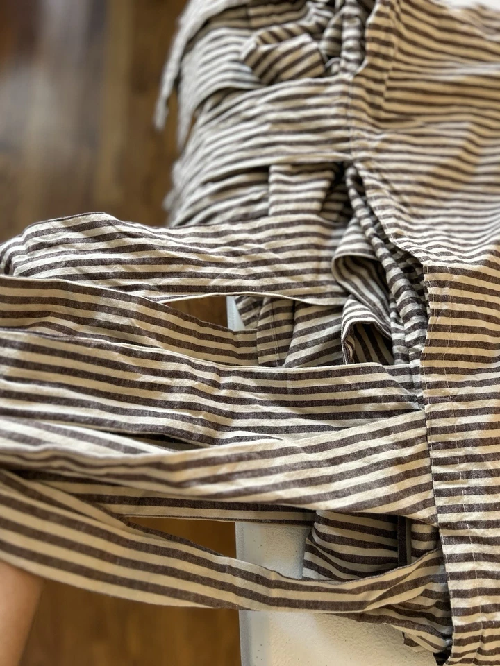 West Elm Pierce & Ward Cotton Linen Stripe KING/CAL. KING Duvet Cover USED READ - Image 4 of 4