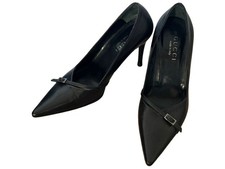 Gucci Pumps Pointed Toe Leather Black Women's Size EU36/US6