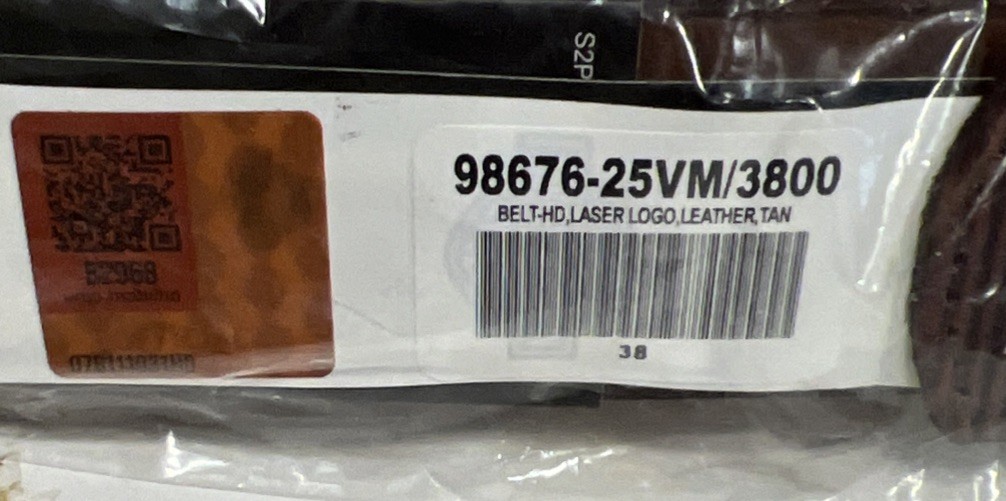 New $80 Harley Davidson Men's Laser Logo Brown Leather