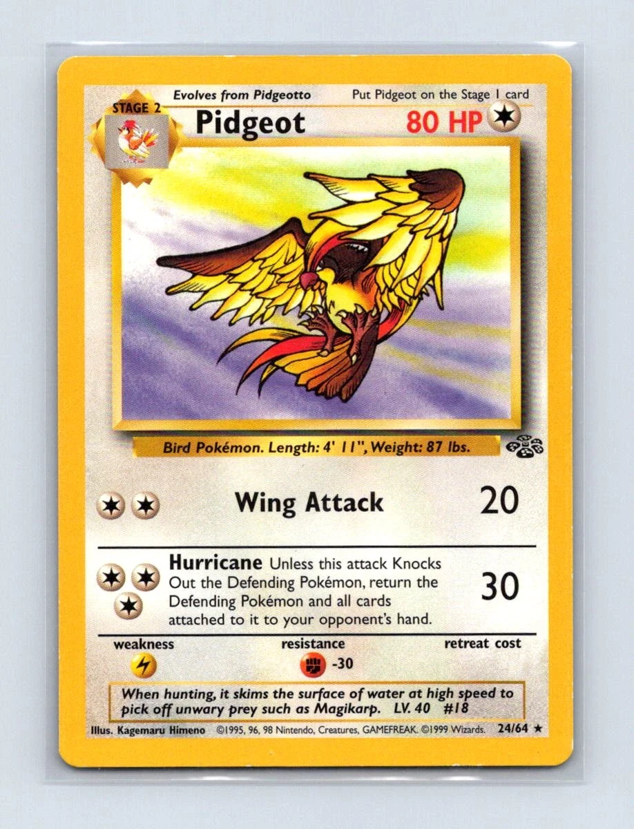 Pidgeot 24/64 Rare Jungle Pokemon Unlimited Lightly Played
