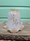 Vintage Milk Glass Tan Floral DOGWOOD Ceiling Fan Light Shades 2" Fitter