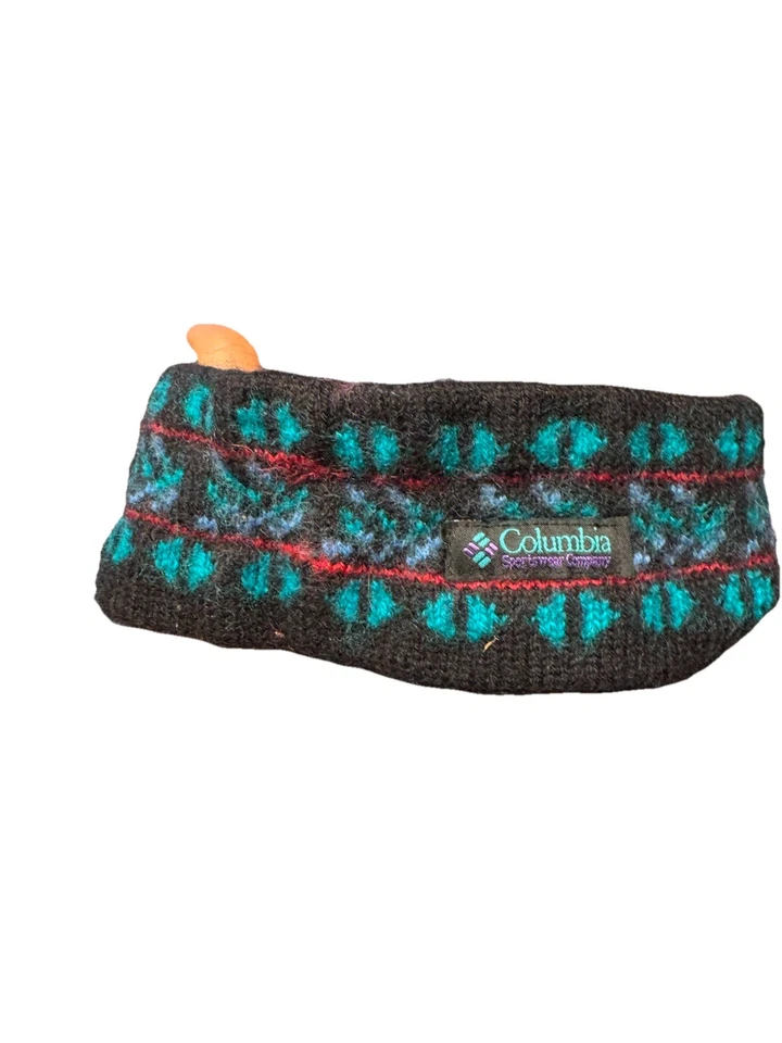 Columbia Winter Wool Geometric Knit Headband Vintage Made in Canada Retro - Image 3 of 4