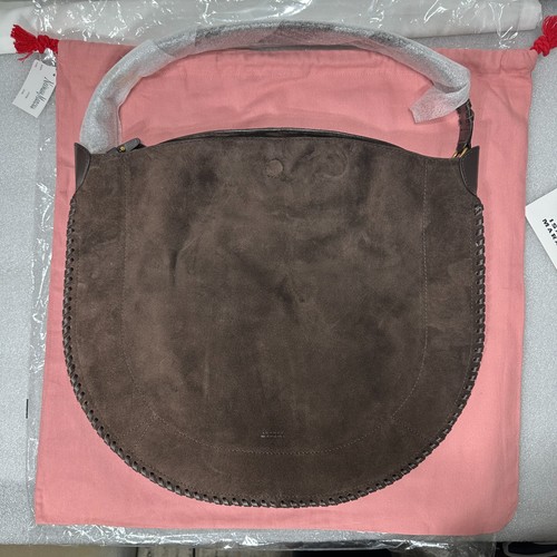 Isabel Marant Oskan Soft Suede Hobo Braided Shoulder Bag - Chocolate Leather NWT - Picture 4 of 13