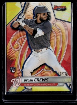 DYLAN CREWS 2025 BOWMAN'S BEST YELLOW REFRACTORS RC 43/75 WASHINGTON NATIONALS