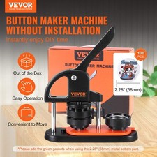 VEVOR Button Maker Machine, 2.28 Inch 58mm Pin Maker With 100pcs Button Parts, E