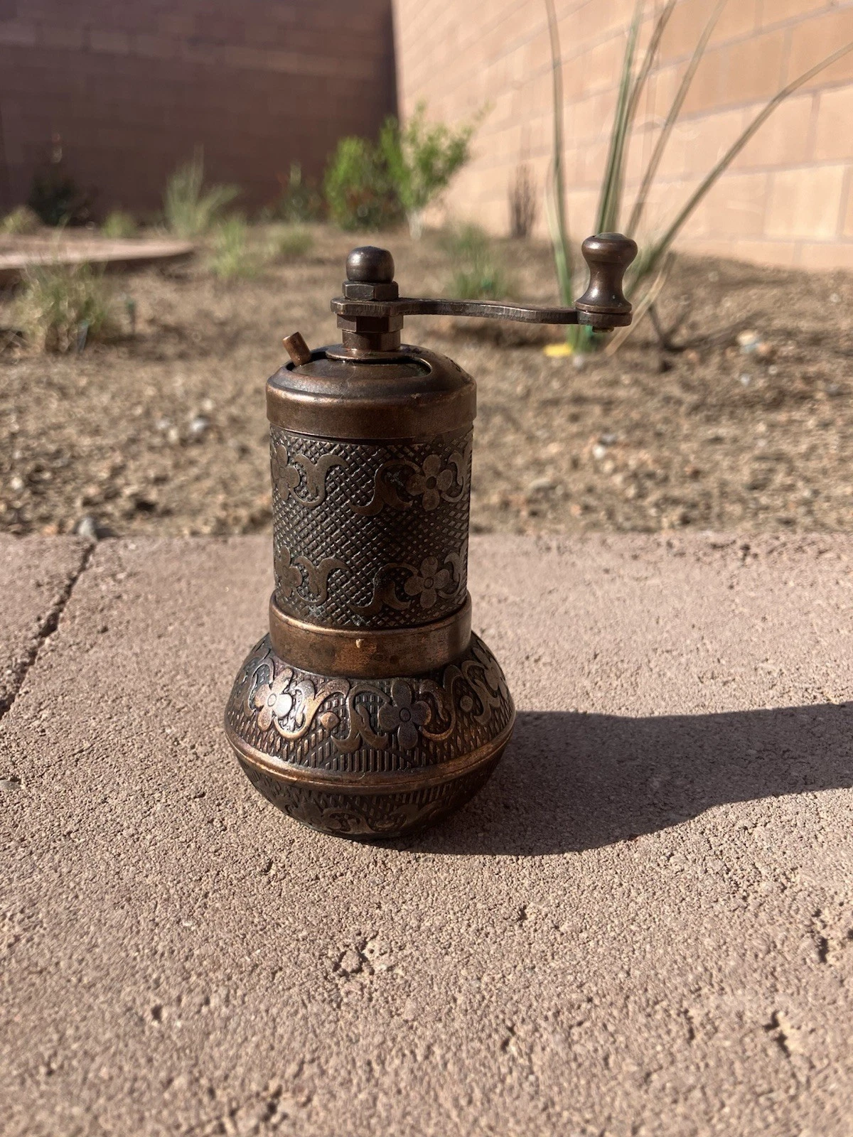 Vintage ACAR Turkish Metal Spice Grinder 4”