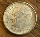 1949-S Roosevelt Dime XF San Francisco 90% Silver Early Issue Coin