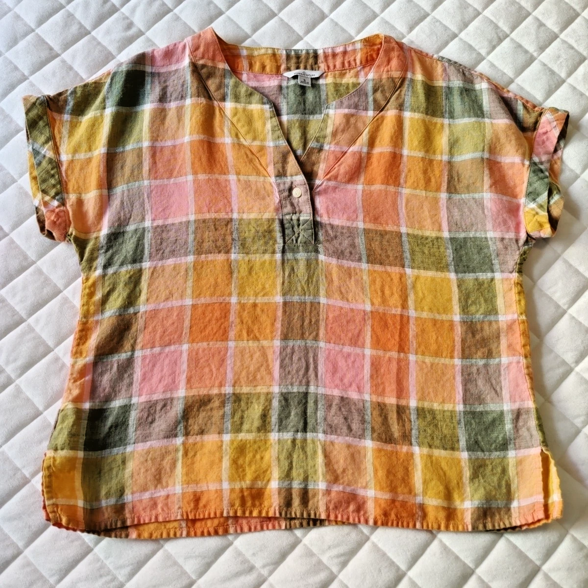 Blouse Femme Charming Charlie Manches Courtes – Taille S – à Carreaux